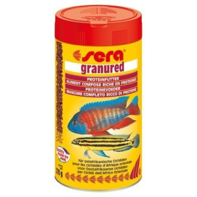 Sera Granugreen Грануред, Корм для плотоядных цихлид, 1000 мл, 565 г